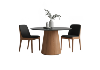 Modern dining set isolated on transparent background