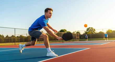 Recreational pickleball league for adults using after work matches to stay active, relieve stress and build local friendships while community parks programs affordable access to organized play