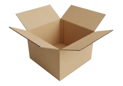 Cardboard box isolated on transparent background