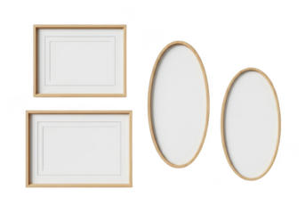 Picture frames isolated on transparent background