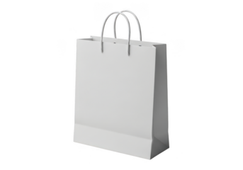 White paper shopping bag isolated on transparent background