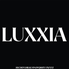 Modern luxury sharp serif alphabet display font vector illustration