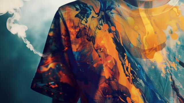 Video A person in a bright shirt holding a cigarette, ready to light up