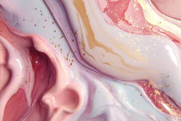 Elegant Pastel Liquid Marble with Golden Glitter Sparkles