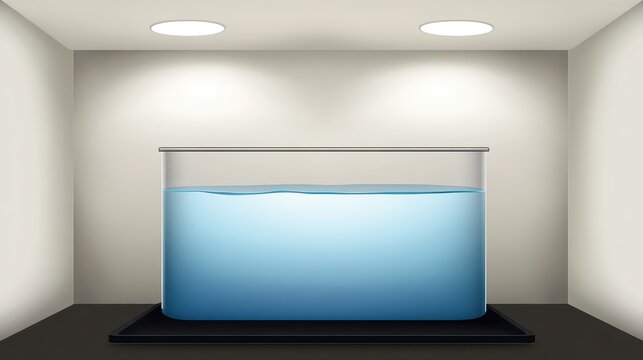 Clear Electrophoresis Tank Filled With Blue Buffer Solution - Powered by Adobe