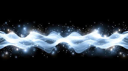 An abstract representation of digital technology features glowing blue lines and dots interconnected in a low-poly design on a black backdrop