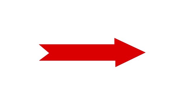 Red arrow icon on white background. road direction arrow sign animation. 4k