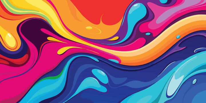 abstract colorful background with waves vector design.
