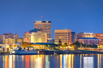 Obraz premium Evansville, Indiana, USA Skyline at Blue Hour 2012