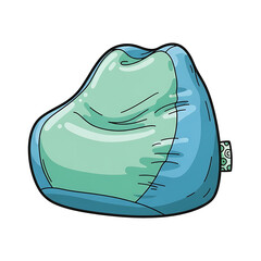 Colorful bean bag chair with a plush texture and modern design  