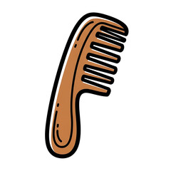 Wooden comb with a curved design and fine teeth for grooming  