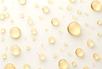 Golden Water Drops on a Reflective Surface