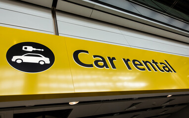 Hire Car Rental Sign at an Airport