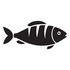 Whole Fish with Slices/Score Marks - Silhouette Icon