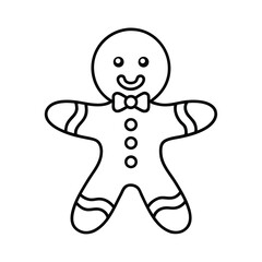 3D cartoon illustration of a Christmas gingerbread man cookie toy object isolated on white