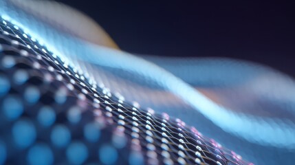 Abstract digital network grid with glowing data connections for AI.