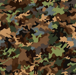 Fototapeta premium Seamless Camouflage Pattern: A Classic Military Camo Texture Design for Outdoor Apparel and Graphic Projects