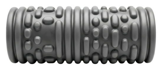 Exercise foam roller for muscle recovery gym fitness equipment isolated on transparent background