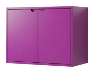 Stylish purple storage cabinet for home or office modern design isolated on transparent background