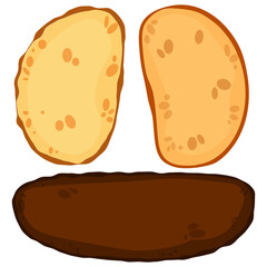 A set of cut pieces of bread of different types