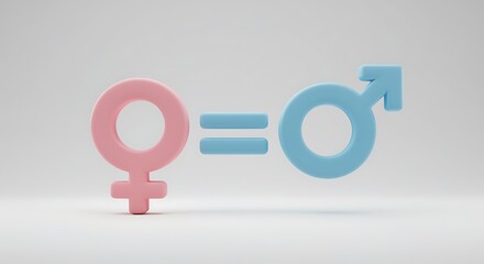 Gender equality conceptual representation with male and female gender symbols