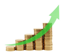 Investing insights growth trends in finance global market infographic isolated on transparent background