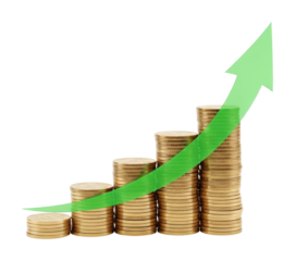 Investing insights growth trends in finance global market infographic isolated on transparent background