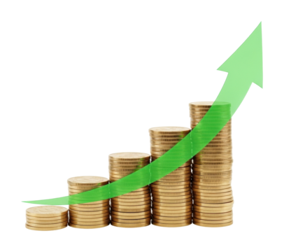 Investing insights growth trends in finance global market infographic isolated on transparent background