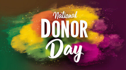 National Donor Day is made with a white, yellow, orange, green, and purple gradient Madras pattern.