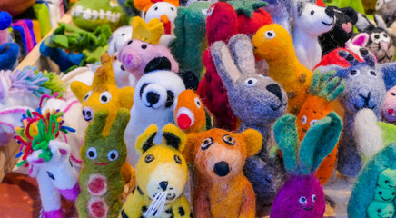 Obraz premium Filztiere Filzen bunt