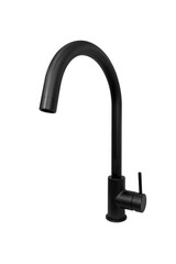 black modern faucet isolated on white background