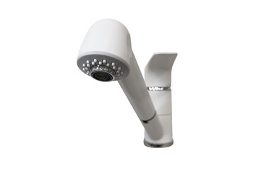 white modern faucet isolated on white background