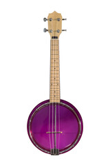 purple banjo isolated on white background