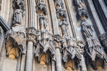 Hamburg, Germany, Philharmonic building facade in the center of the old town, Speicherstadt district