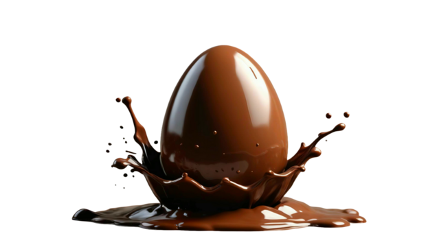 chocolate easter egg with ribbon