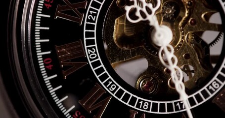 4K Pocket Watch: Vintage Brass Dial Close-Up