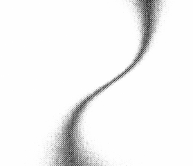 A smooth, sinuous halftone stroke that tapers from thick to thin, creating a flowing S-shaped gradient with soft dot-based shading and gentle tonal fade.