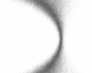 Macro halftone ribbon with smooth diagonal shading on a transparent background. A fluid curved shape with subtle tonal transitions and fine grain.