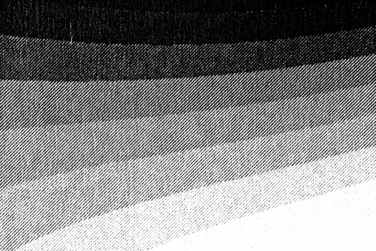 Macro photo of printed dark halftone bands forming a diagonal gradient from solid black to light tone. Black ink dots and lines on a transparent background PNG. - Powered by Adobe