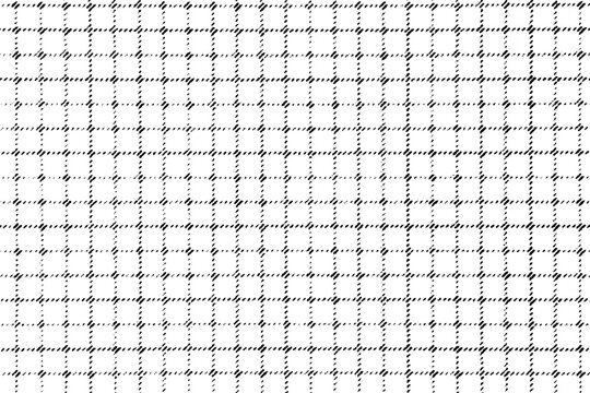 Macro halftone grid of diagonal dashed lines forming square cells, black printed pattern isolated on a transparent background.