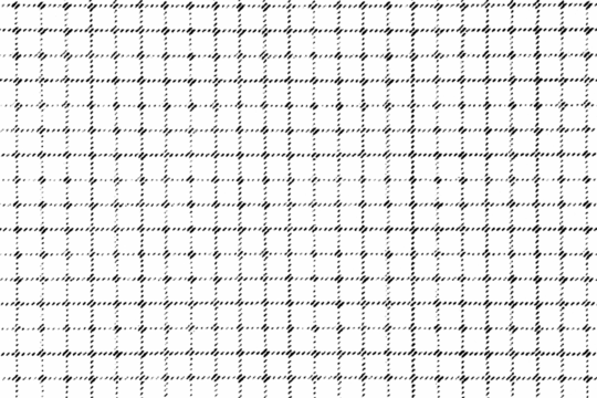 Macro halftone grid of diagonal dashed lines forming square cells, black printed pattern isolated on a transparent background.