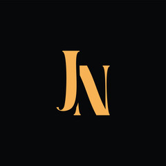 An eye catching monogram design with J and N letters intertwined in a vintage style great for luxury brand identity and logo