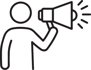 Loudspeaker announcement icon symbolizing public awareness and information dissemination