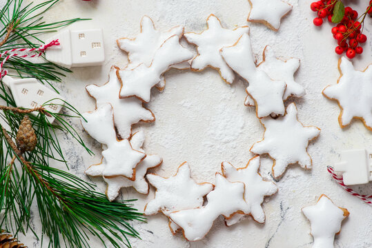 GINGERBREAD  on a Christmas rustic background