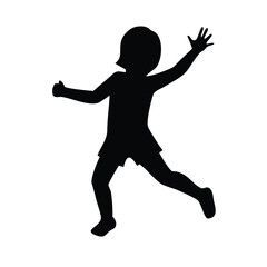 Child dancing music silhouette vector icon