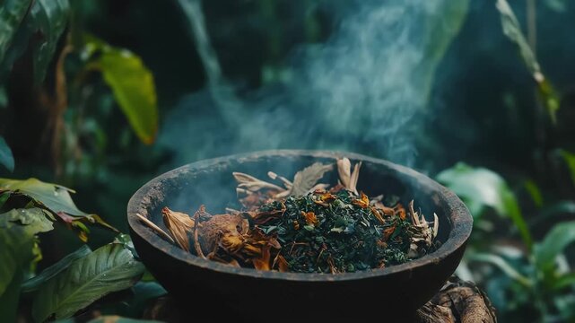 Ayahuasca compilation, series of visuals depicting ayahuasca ceremonies