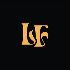 An eye catching monogram design with L and F letters intertwined in a vintage style great for luxury brand identity and logo