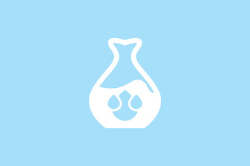 An illustration of a vase on a blue background