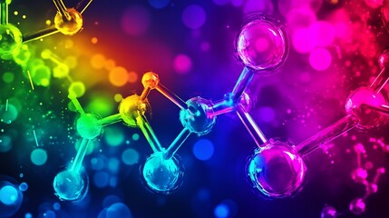 Colorful molecule structure background for science and medical illustration