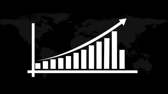 Business growth concept in allusive graph chart showing marketing sales profit increasing to future target . Excellent financial status of corporate business rise up by yearly, Hologram, data visual